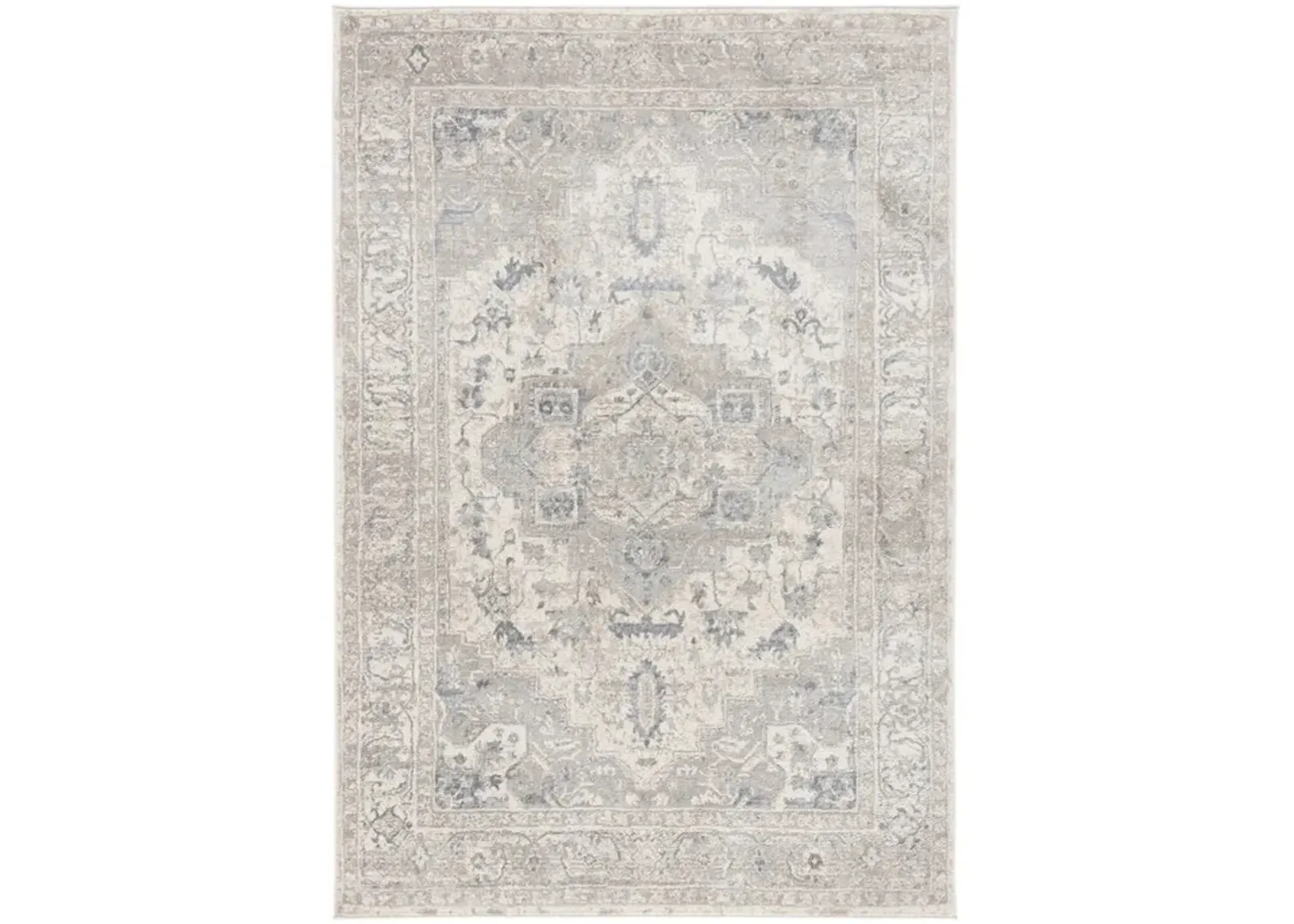 Brentwood 851 Ivory / Grey 9' X 12' Large Rectangle Powerloomed Rug