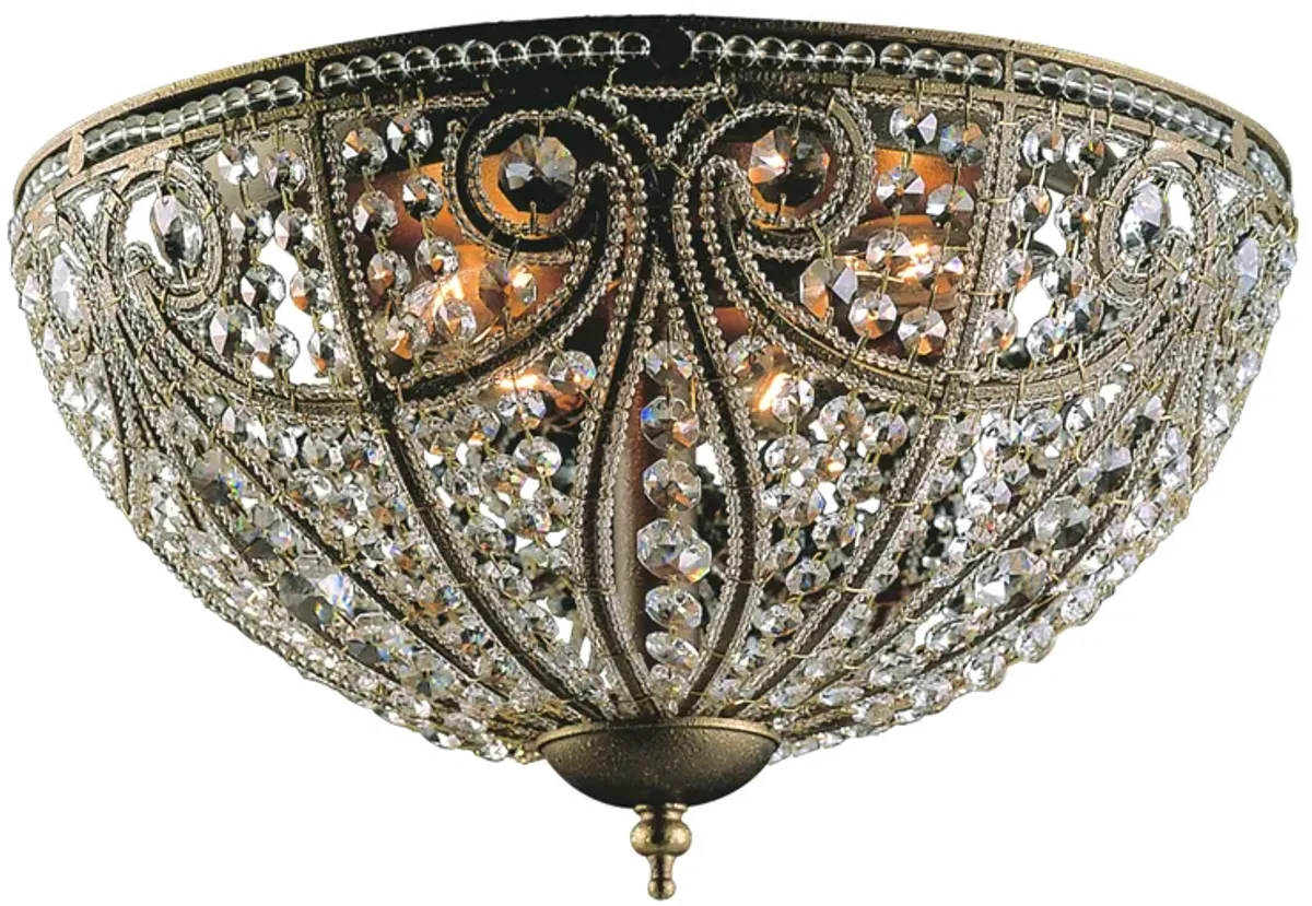 Elizabethan 17" Wide 6-Light Flush Mount - Dark Bronze