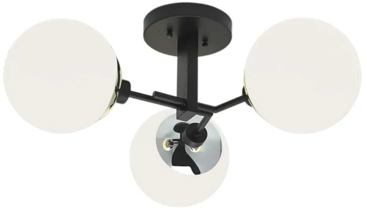 Triple Play Semi-Flush Mount Light - Polished Nickel