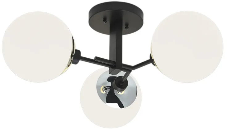 Triple Play Semi-Flush Mount Light - Polished Nickel