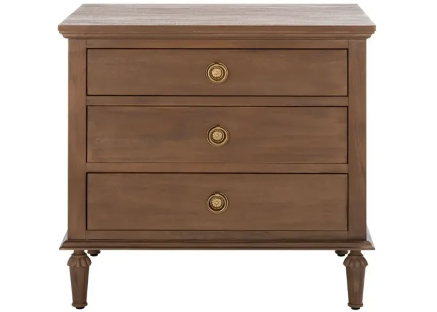 Lisabet 3 Drawer Wood Nightstand