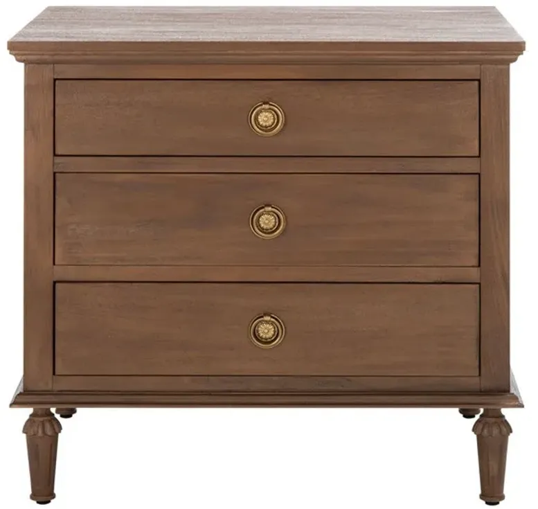 Lisabet 3 Drawer Wood Nightstand