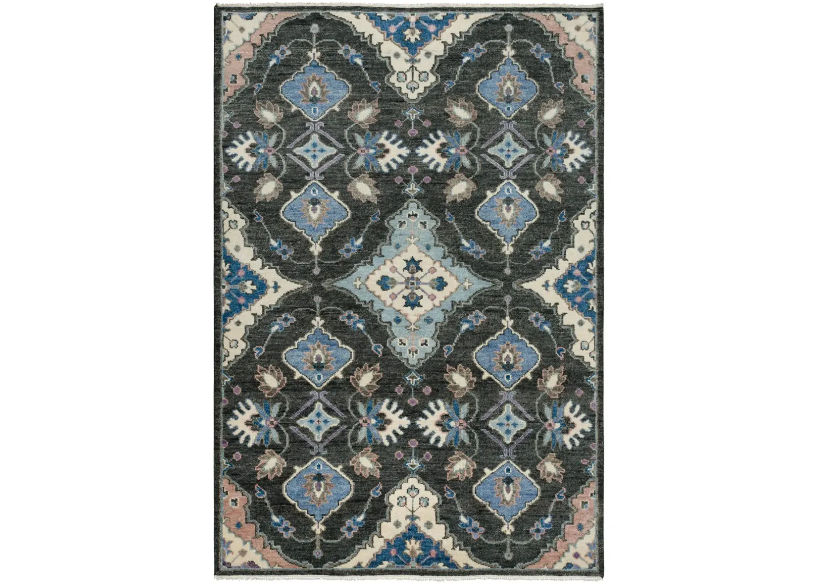 Envision Charcoal  Hand Spun Wool 6' x 9' Rectangle Rug