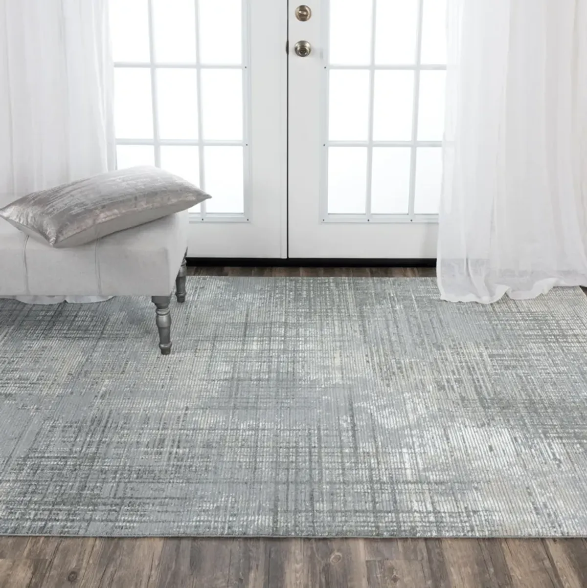 Couture Gray Abstract NZ Wool/Tencel Blend 9'x12' Rectangle Rug