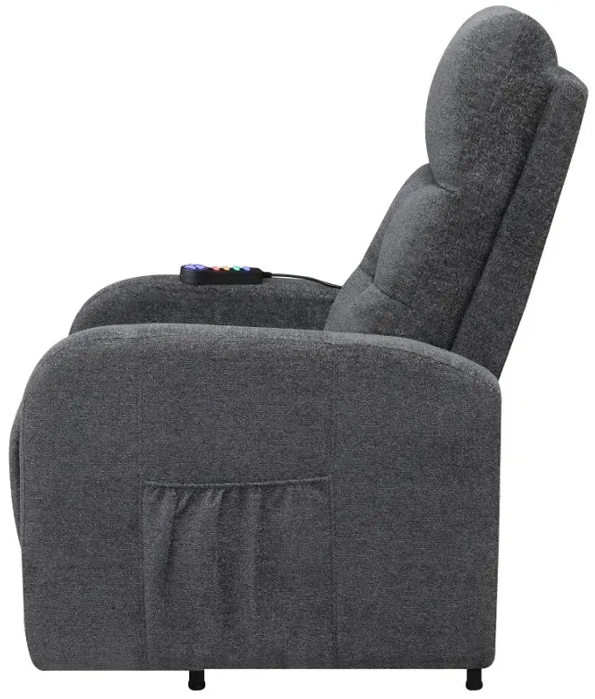 Howie Tufted Upholstered Power Lift Recliner Charcoal