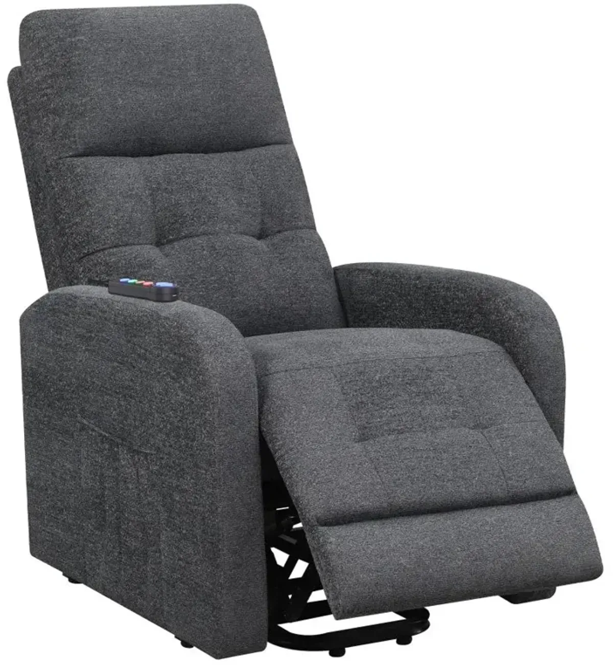 Howie Tufted Upholstered Power Lift Recliner Charcoal