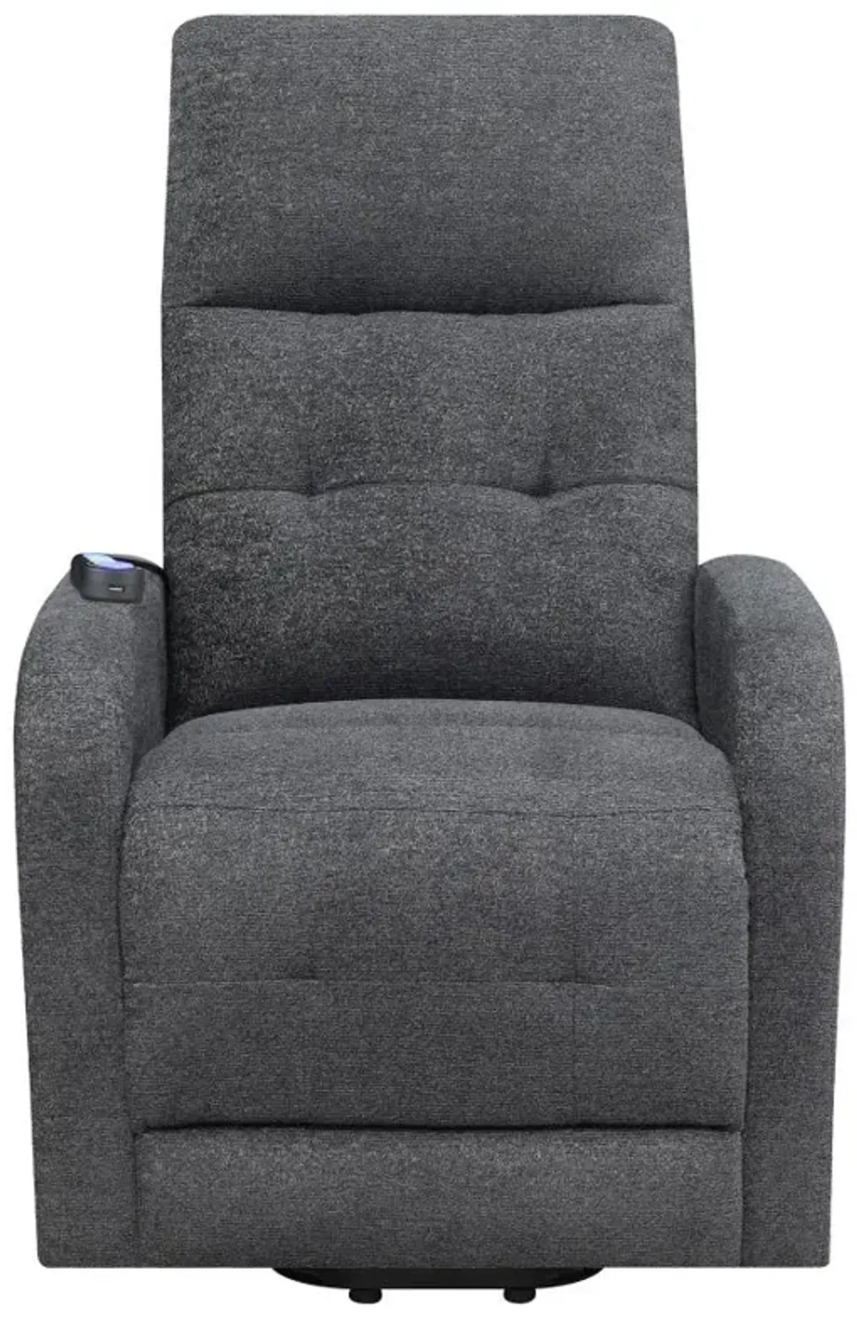 Howie Tufted Upholstered Power Lift Recliner Charcoal