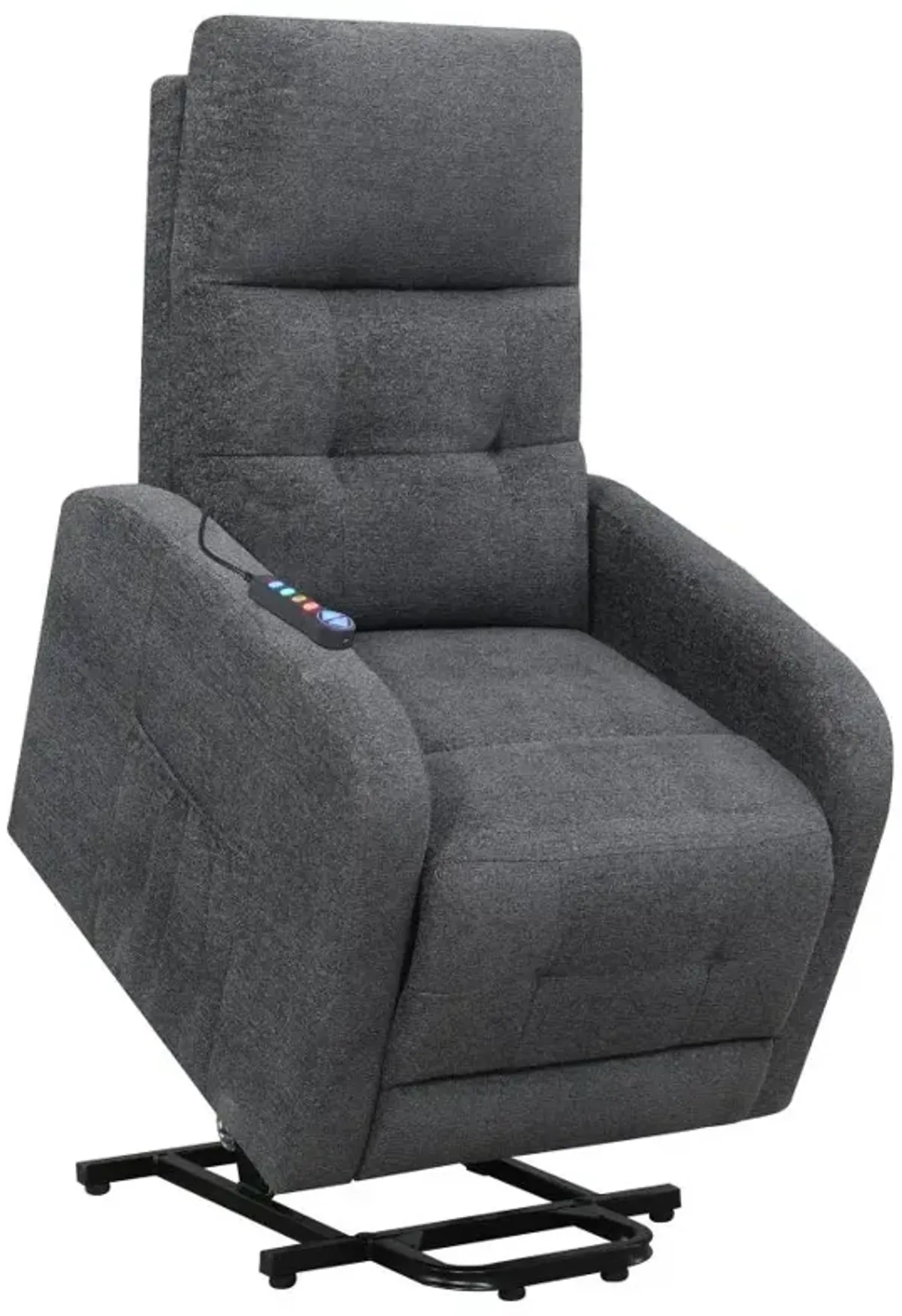 Howie Tufted Upholstered Power Lift Recliner Charcoal