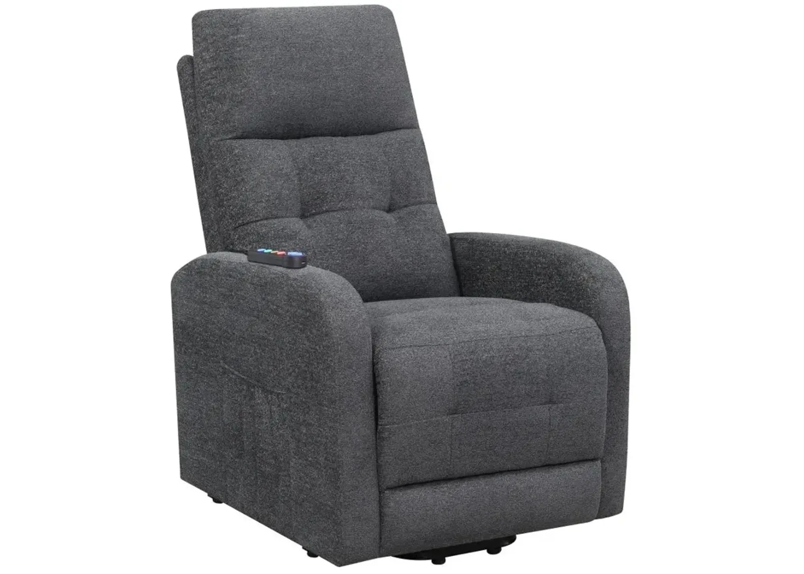 Howie Tufted Upholstered Power Lift Recliner Charcoal