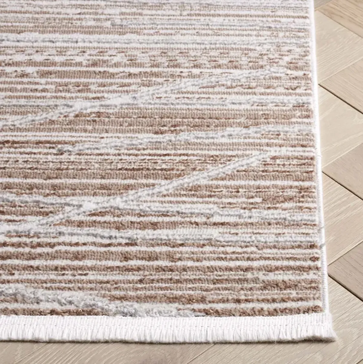 MILA 222 BEIGE  2'-2' x 8' Runner Rug