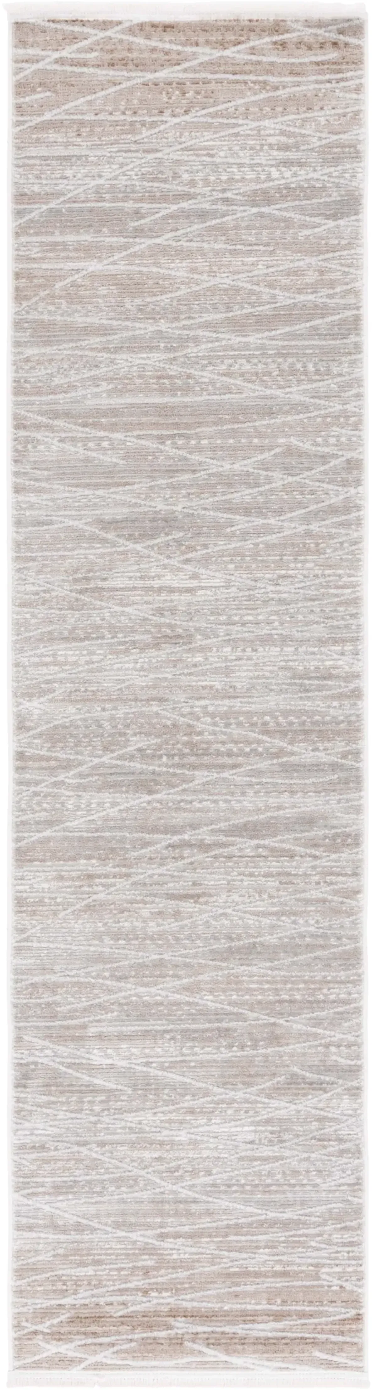 MILA 222 BEIGE  2'-2' x 8' Runner Rug