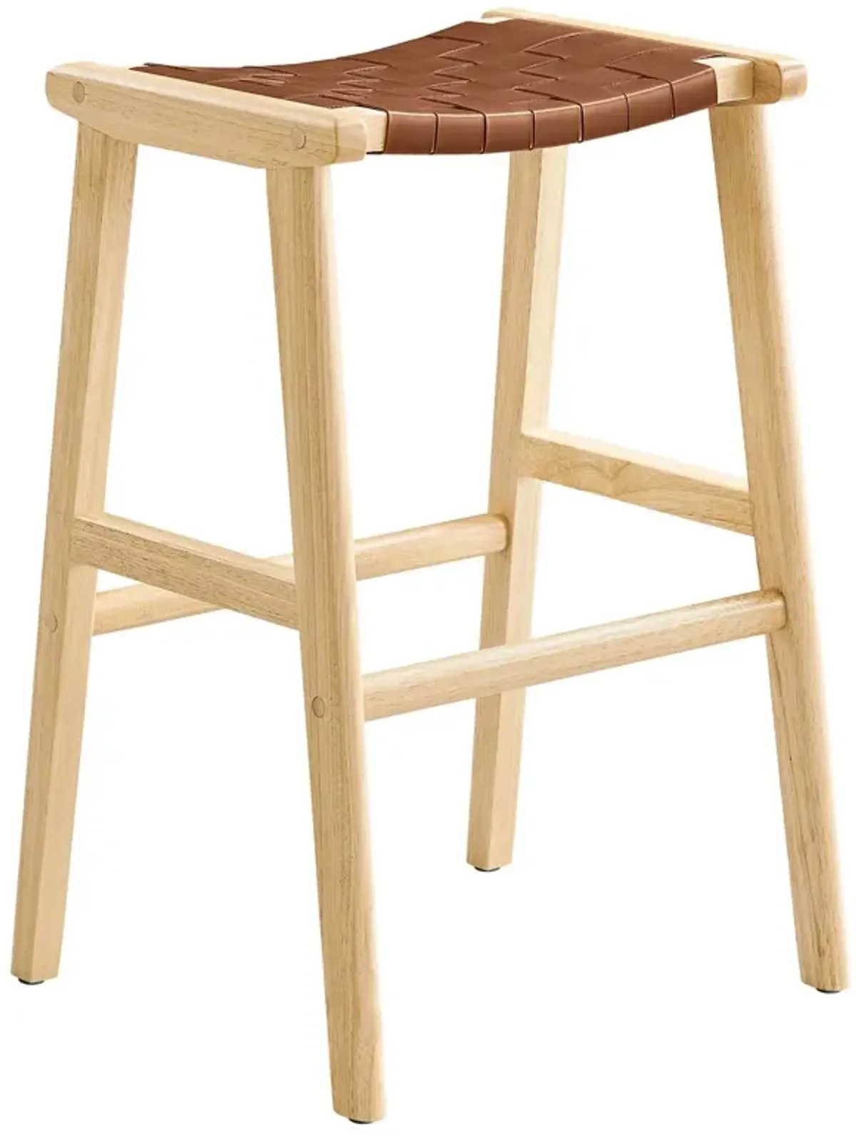 Saoirse Faux Leather Wood Bar Stool - Set of 2