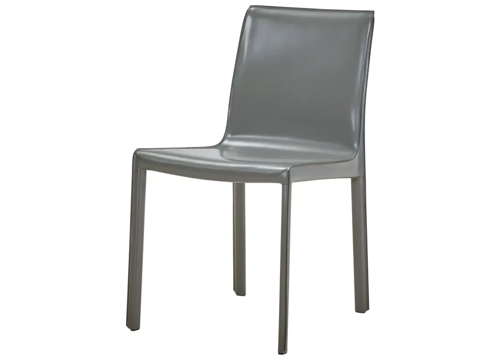 Gervin Recycled Leather Dining Side Chair, Anthracite (Set of 2)