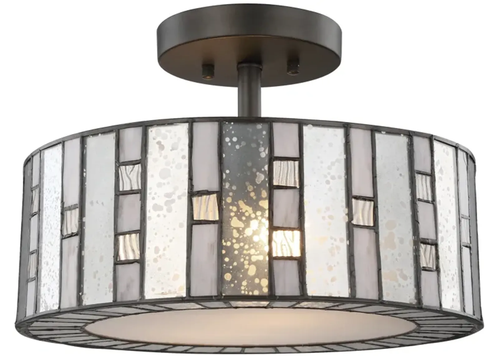 Ethan 14" Wide 2-Light Semi Flush Mount - Tiffany Bronze