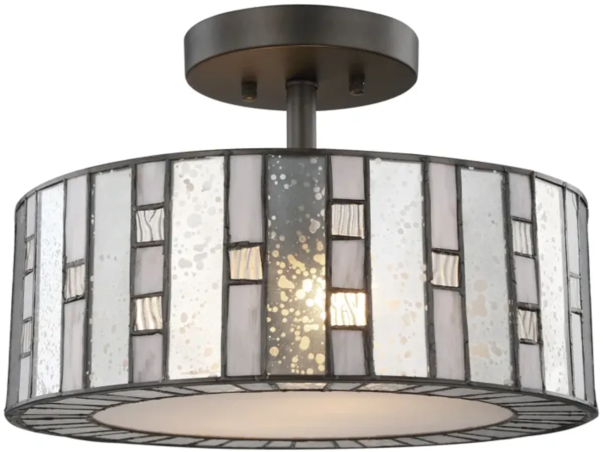 Ethan 14" Wide 2-Light Semi Flush Mount - Tiffany Bronze