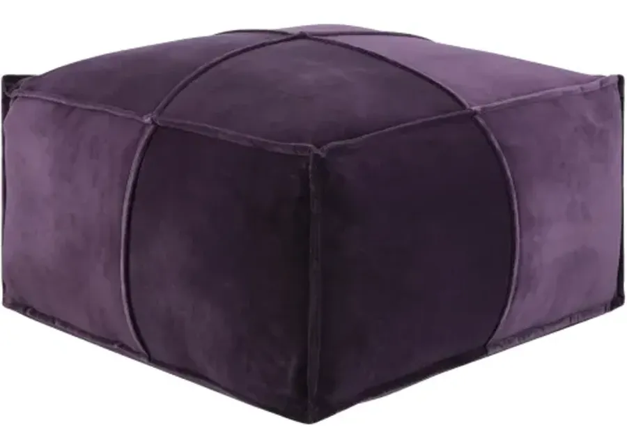 Cotton Velvet 13"H x 24"W x 24"D Pouf