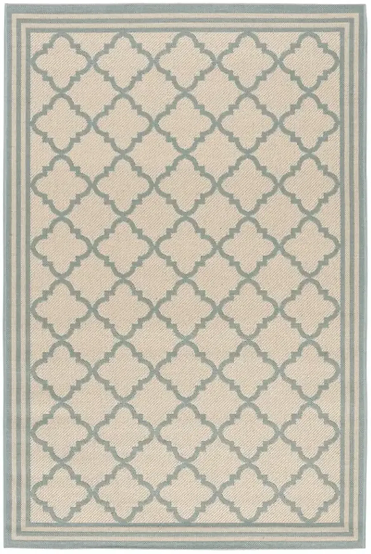 Safavieh BEACH HOUSE Collection BHS121L-6R Cream / Aqua 6'-7" X 6'-7" Round