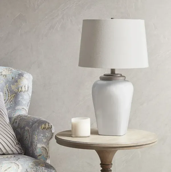 Martha Stewart Jemma White Ceramic Table Lamp