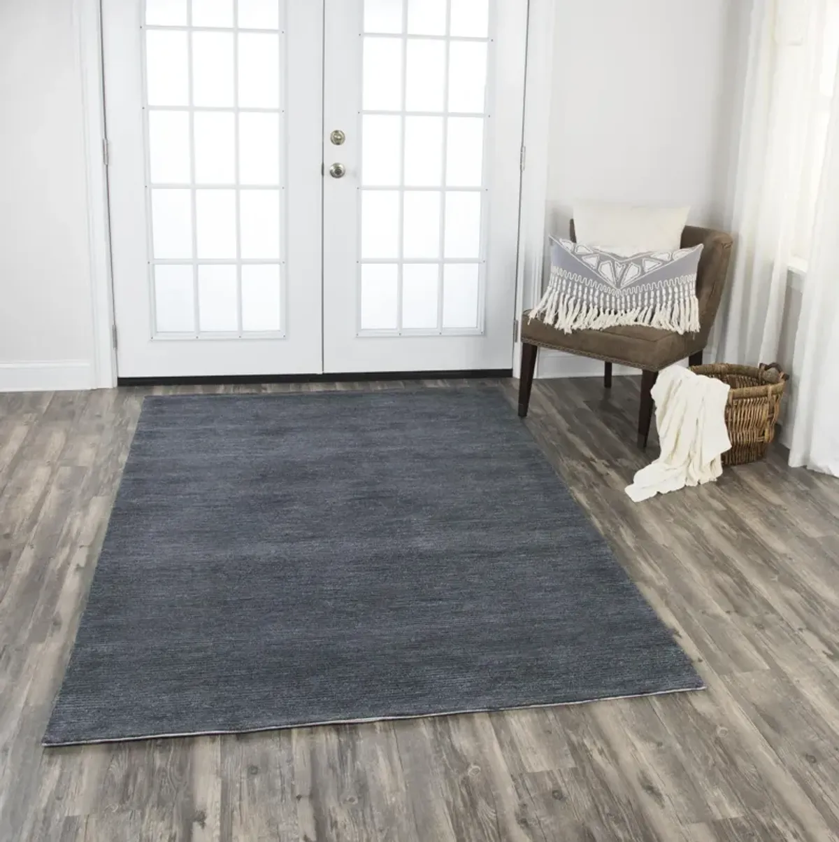 Fifth Avenue Dark Gray Solid Wool 10' x 13' Rectangle Rug