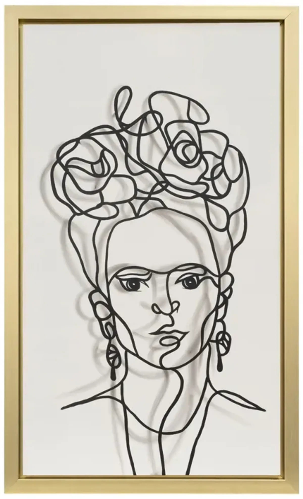 35x59, Hand Painted Frida Illusion, Wht/blk