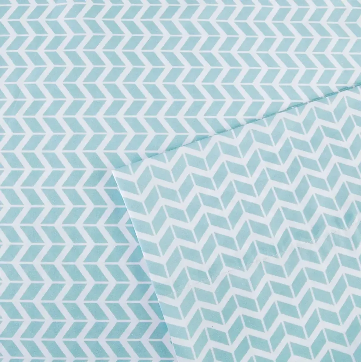 Intelligent Design Chevron Aqua Printed Microfiber Sheet Set