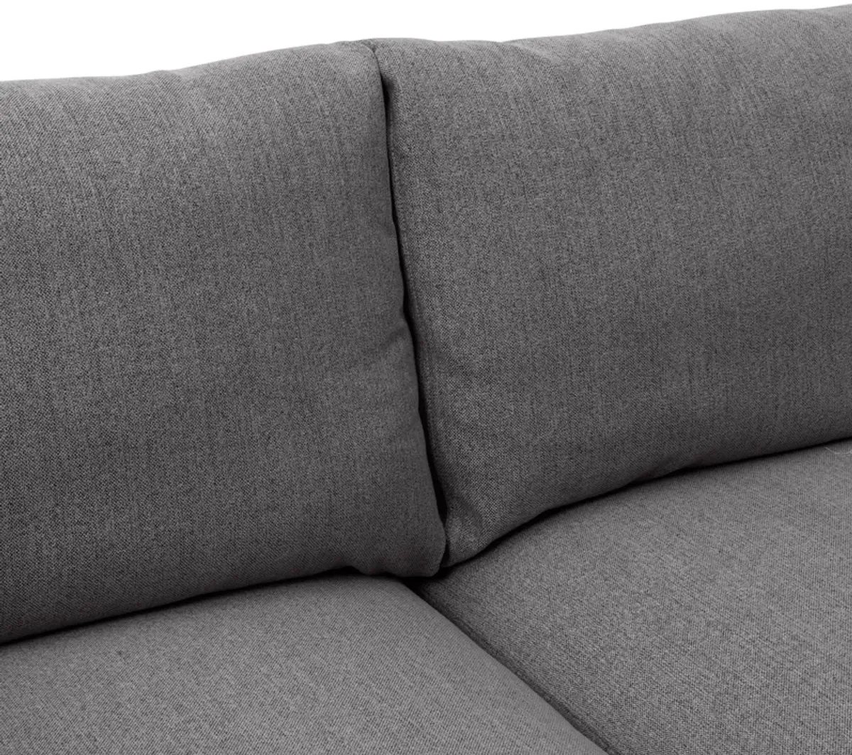 Serenity 79" Gray Fabric Sofa with Black Metal Legs