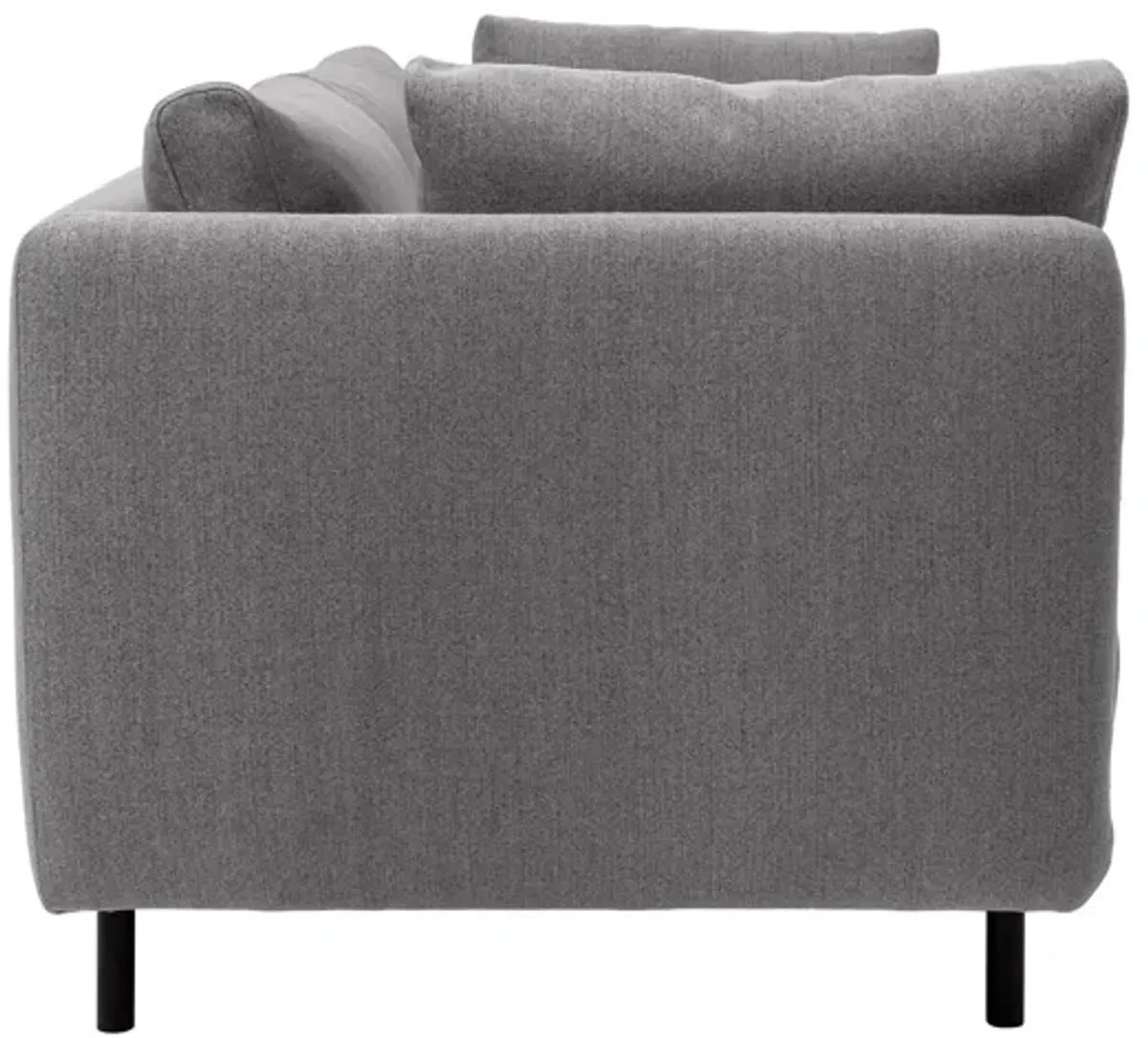 Serenity 79" Gray Fabric Sofa with Black Metal Legs