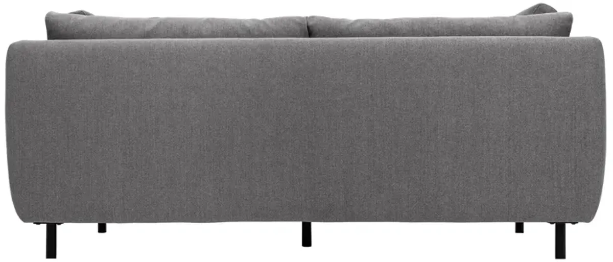 Serenity 79" Gray Fabric Sofa with Black Metal Legs