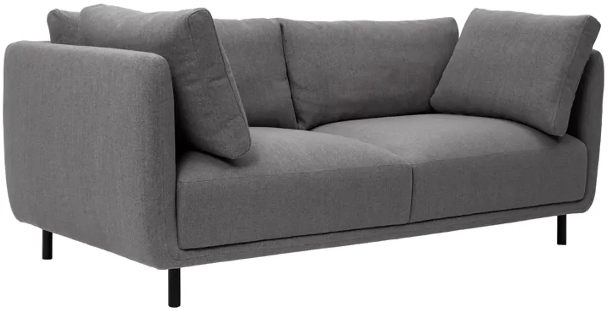 Serenity 79" Gray Fabric Sofa with Black Metal Legs