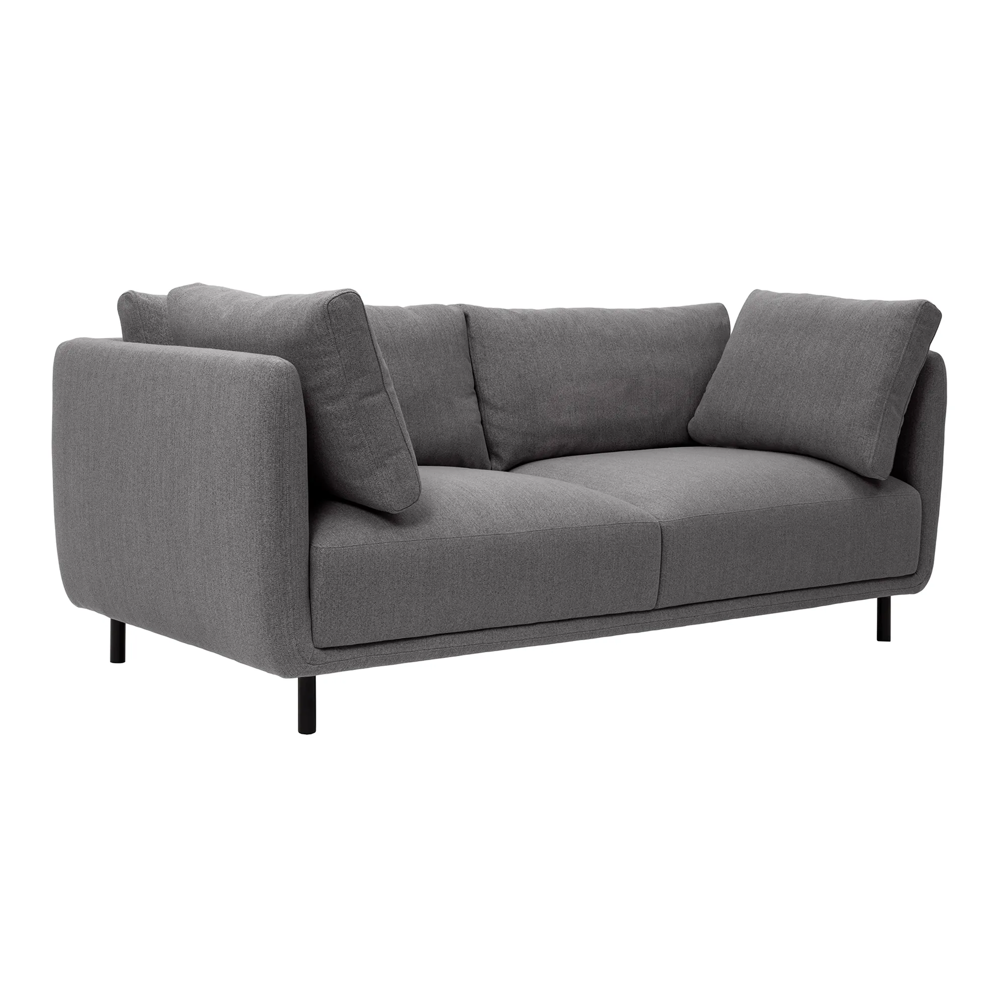 Serenity 79" Gray Fabric Sofa with Black Metal Legs