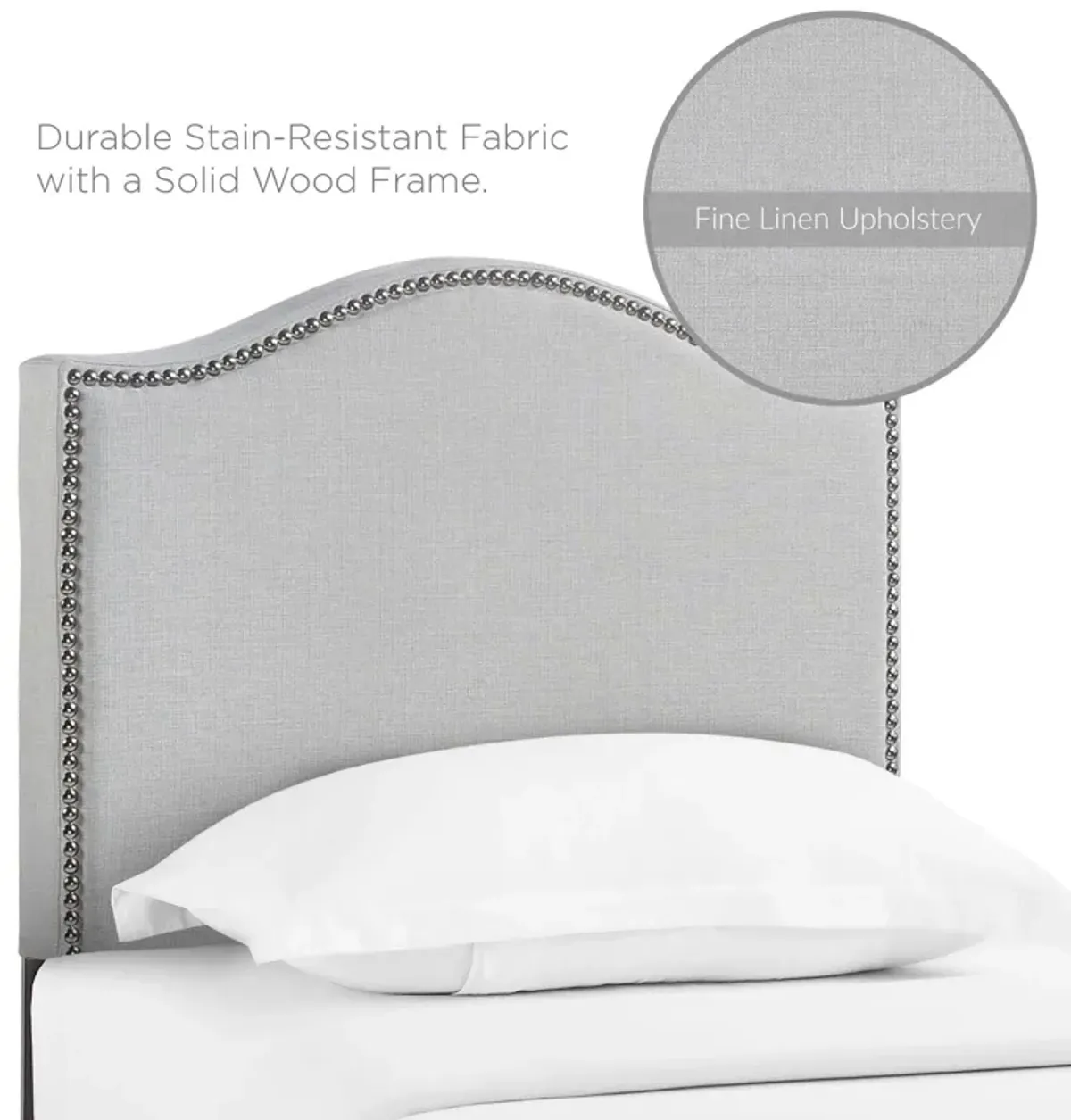 Curl Twin Nailhead Upholstered Headboard