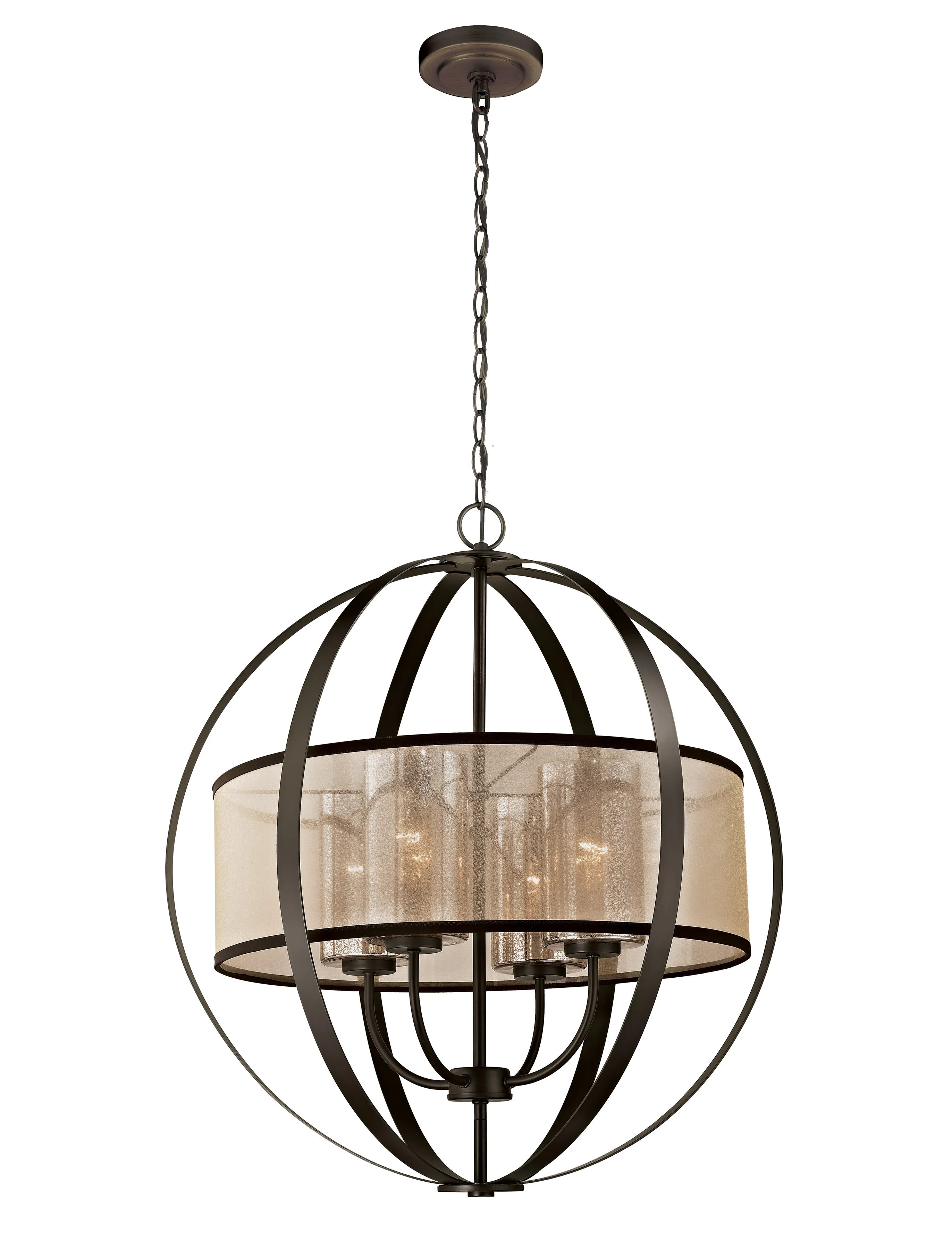 Diffusion 24" Wide 4-Light Chandelier - Oil Rubbed Bronze