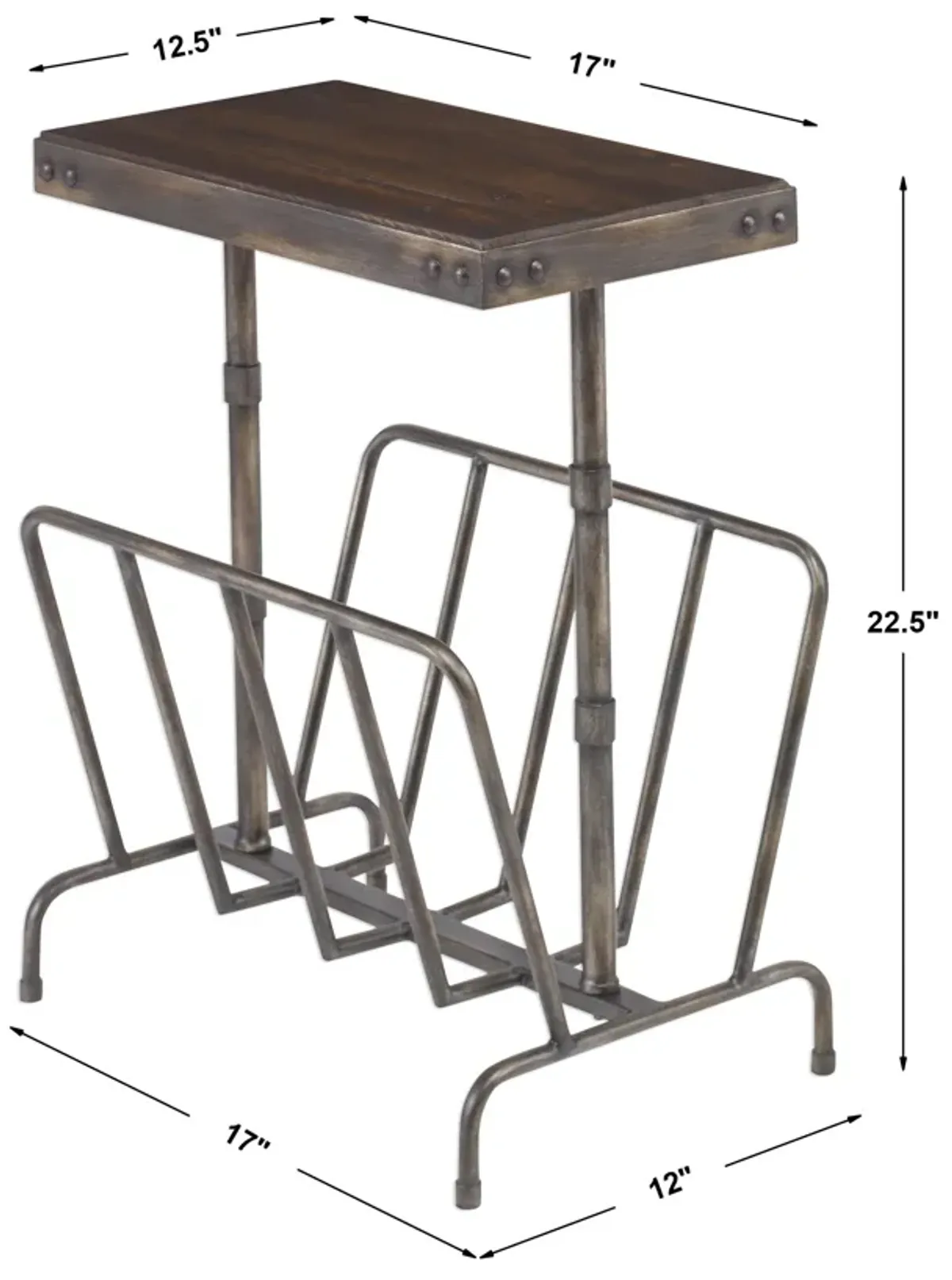 Sonora Industrial Magazine Accent Table