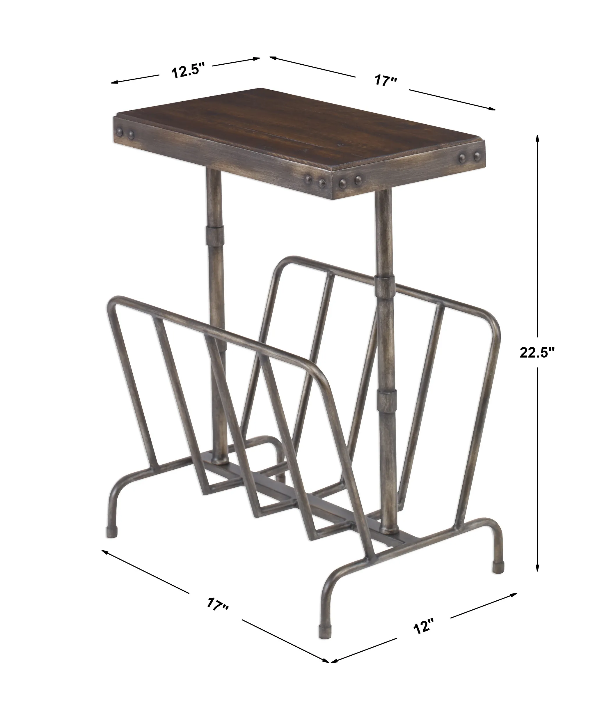 Sonora Industrial Magazine Accent Table