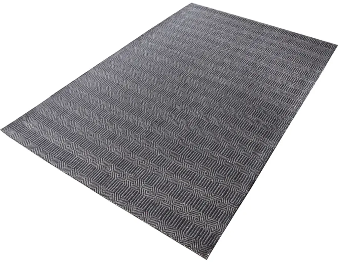 Ronal Handwoven Cotton Flatweave in Charcoal