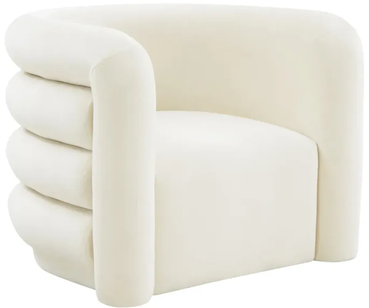 Curves Cream Velvet Lounge Chair