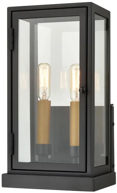 Foundation 13" High 2-Light Outdoor Sconce - Matte Black