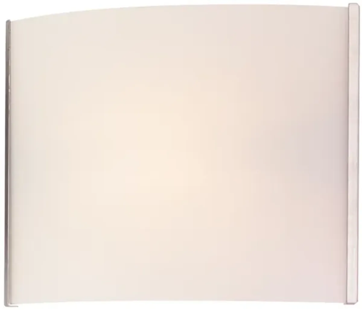 Pannelli 8" Wide 1-Light Vanity Light - Stainless Steel with Hand-Formed White Opal Glass