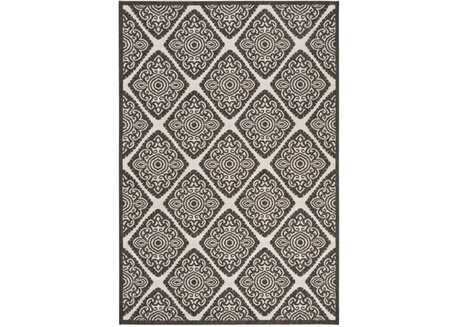 LINDEN 132 Collection LND132A-5 Light Grey / Charcoal 5'-3" X 7'-6"