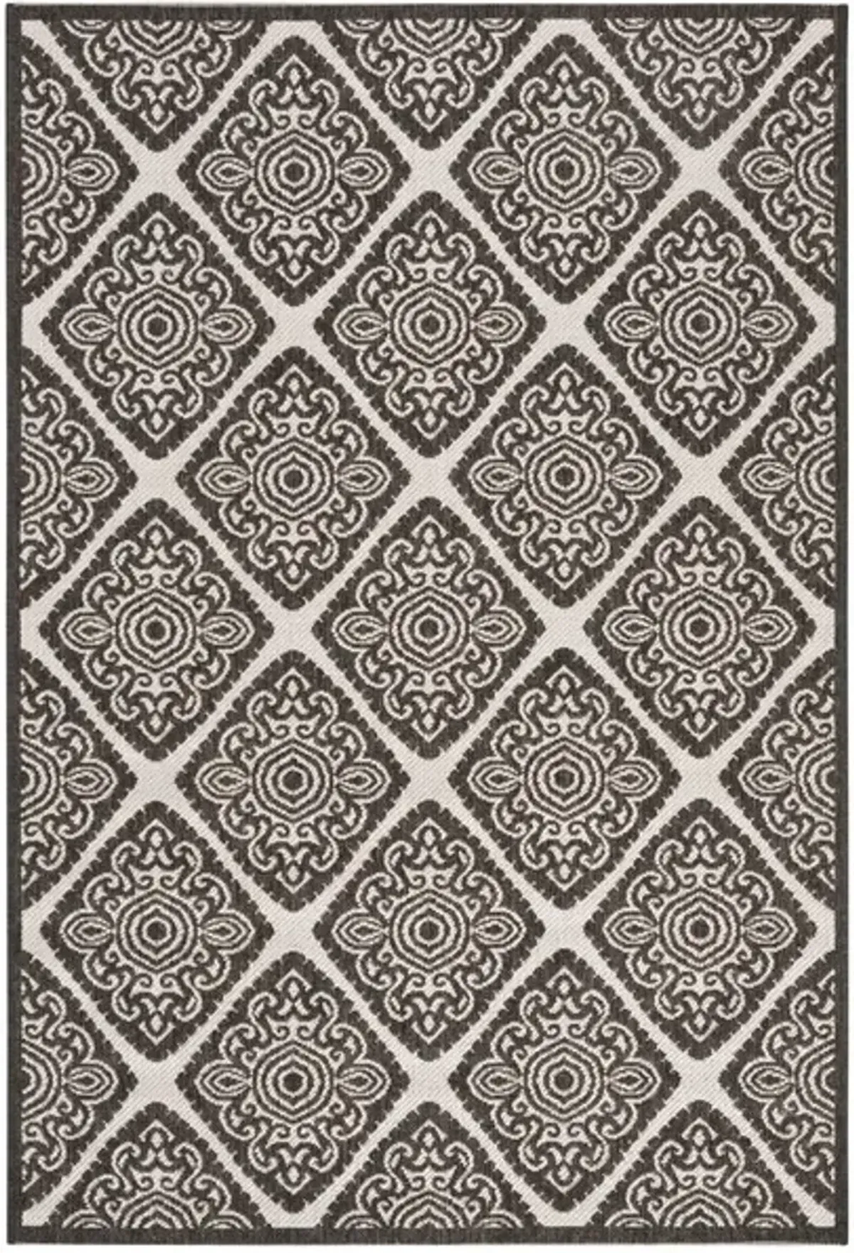 LINDEN 132 Collection LND132A-5 Light Grey / Charcoal 5'-3" X 7'-6"