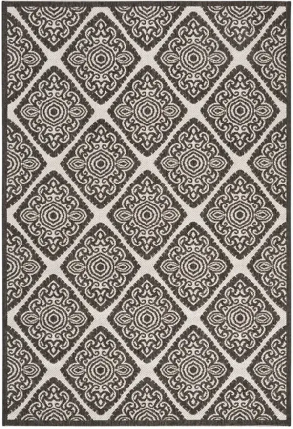 LINDEN 132 Collection LND132A-5 Light Grey / Charcoal 5'-3" X 7'-6"