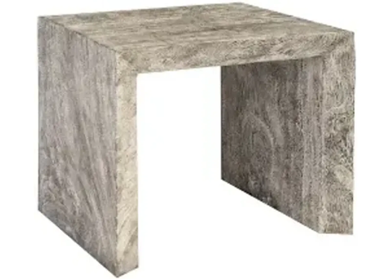 waterfall side table, gray stone