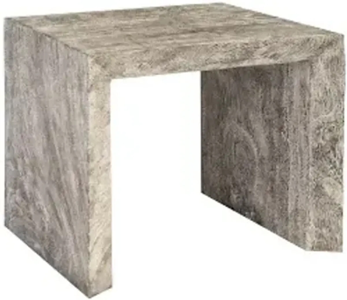 waterfall side table, gray stone