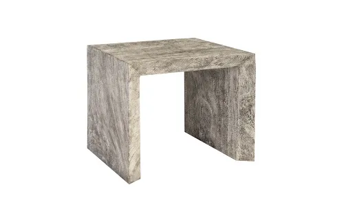 waterfall side table, gray stone