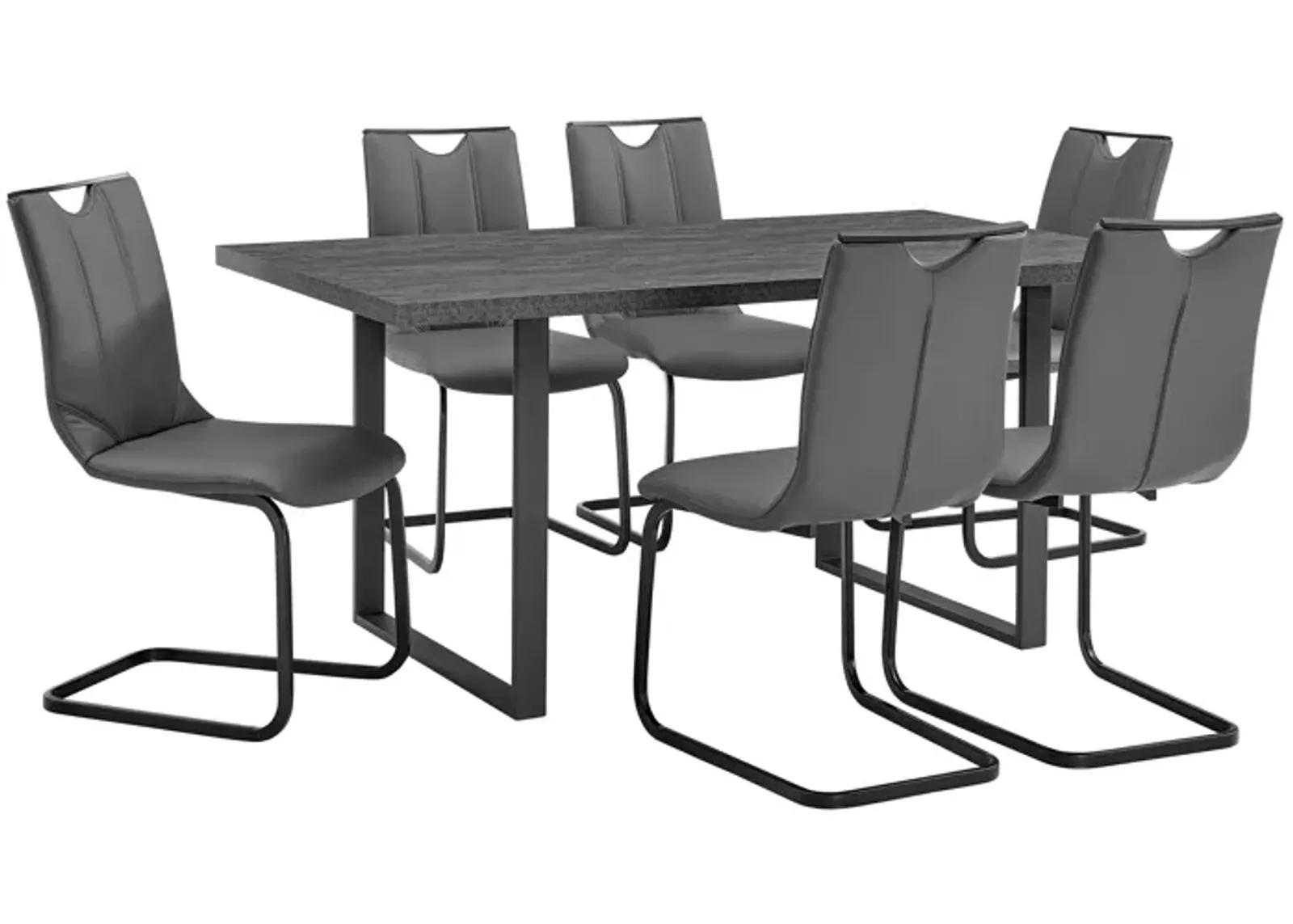 Fenton and Gray Pacific 7 Piece Modern Rectangular Dining Set