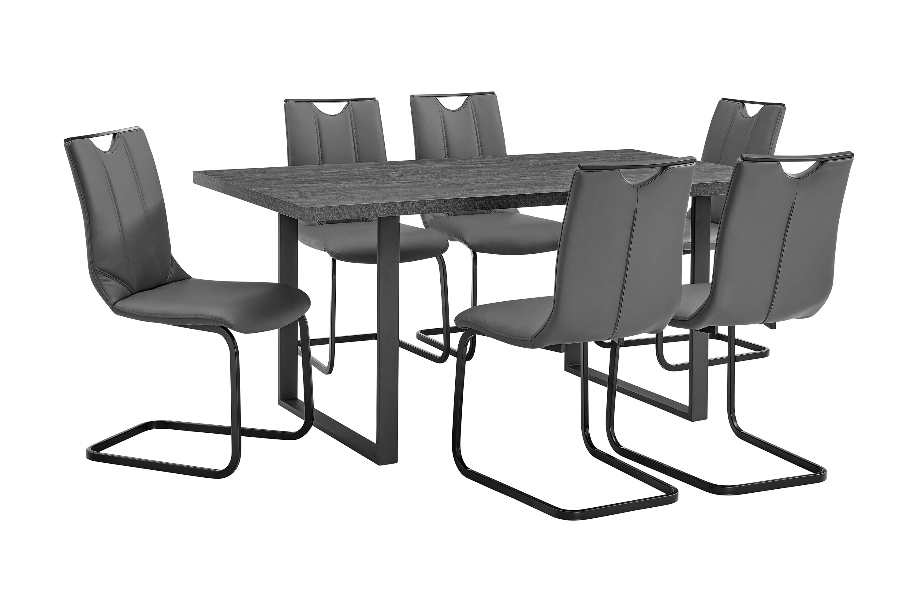 Fenton and Gray Pacific 7 Piece Modern Rectangular Dining Set