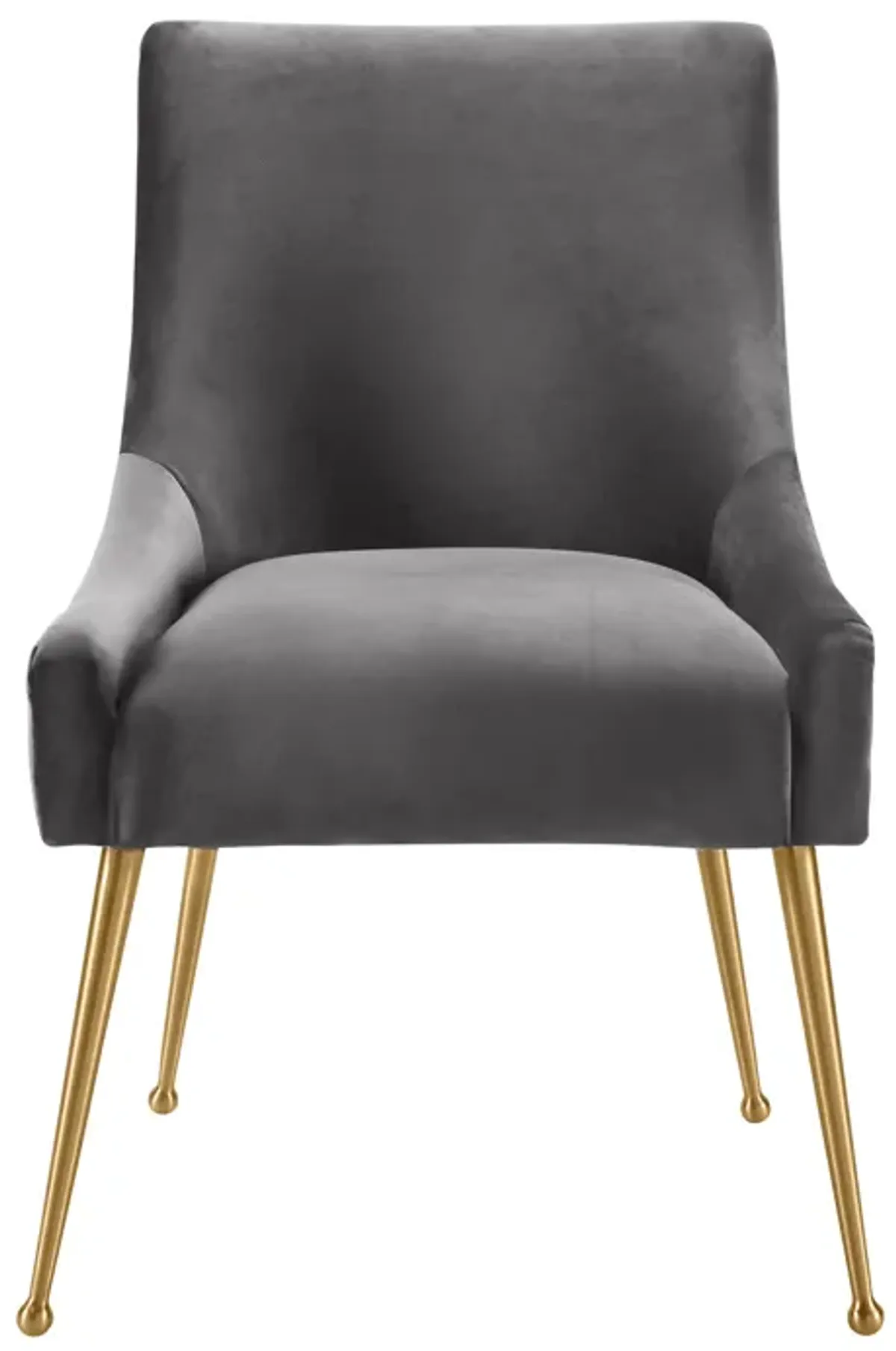 Beatrix Pleated Grey Velvet Side Chair