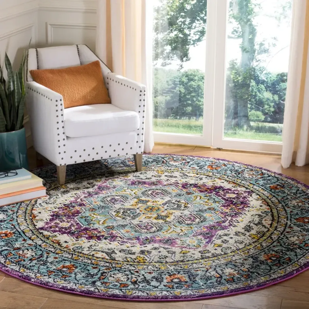 MONACO 251 VIOLET  5' x 5' Round Round Rug