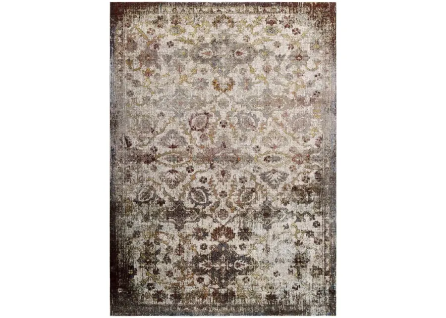 Success Kaede Distressed Vintage Floral Moroccan Trellis 8x10 Area Rug