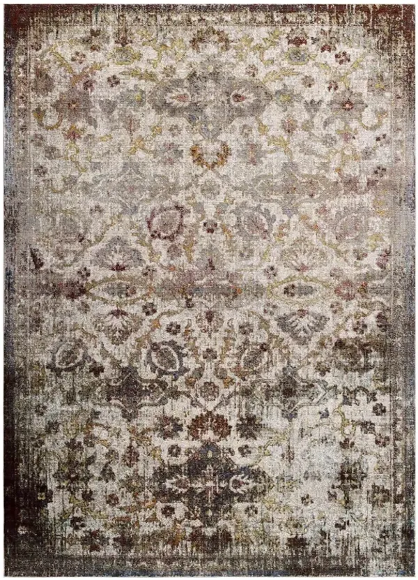 Success Kaede Distressed Vintage Floral Moroccan Trellis 8x10 Area Rug